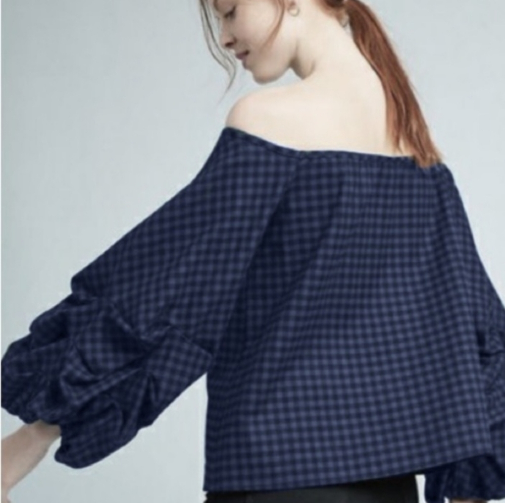 Anthropologie Guest Editor "Gridwork" Checked Blo… - image 1